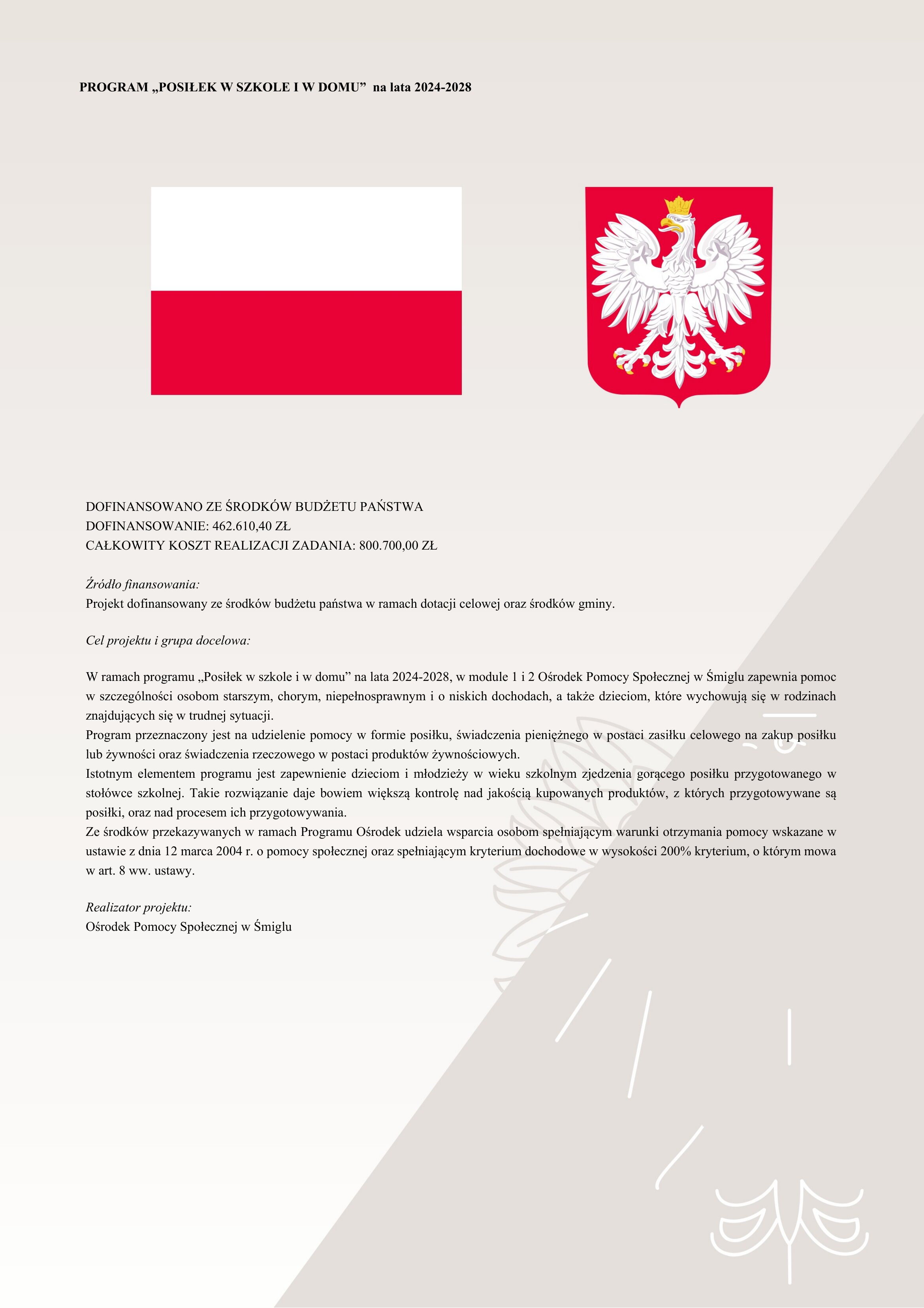 Plakat aktualizacja Posiłek z&nbsp;szkole i&nbsp;w domu