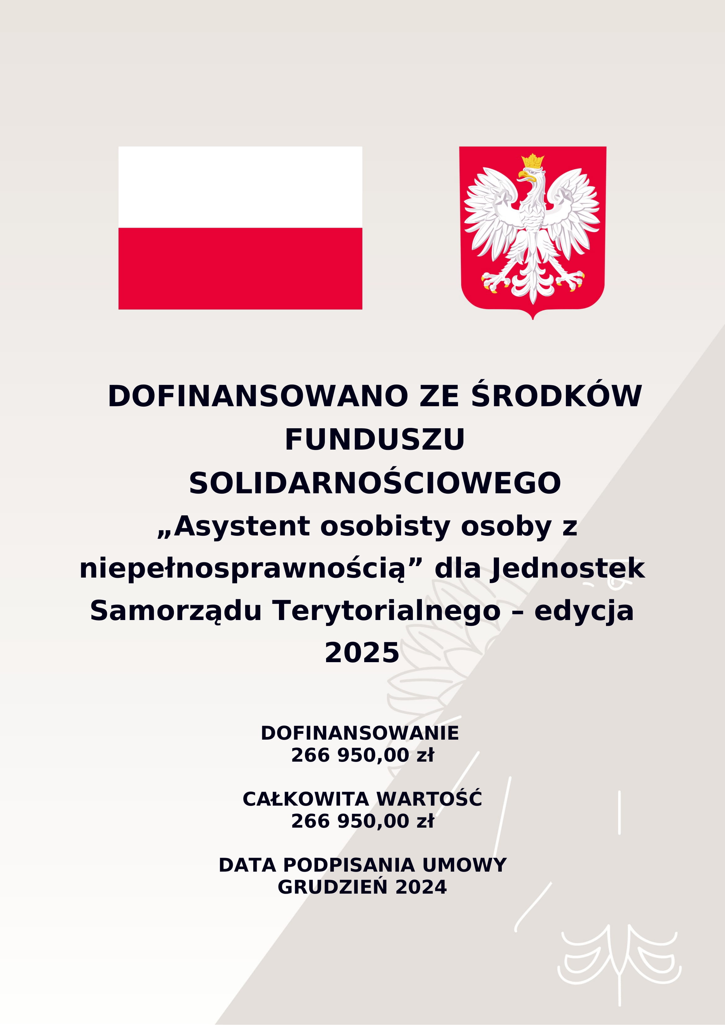 „Asystent osobisty osoby z niepełnosprawnością” dla Jednostek Samorządu Terytorialnego - edycja 2025.  