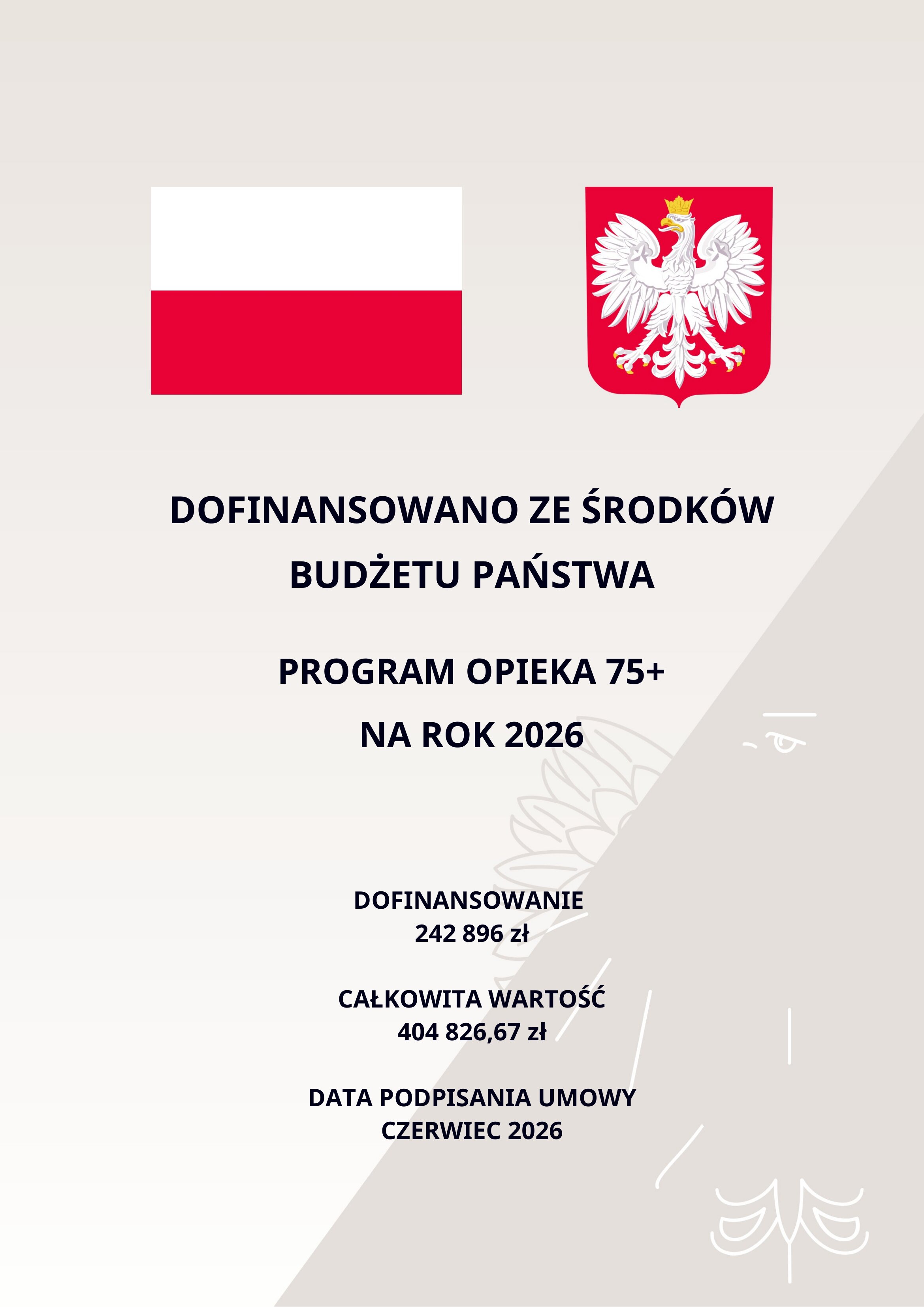 plakat program "Opieka 75+"