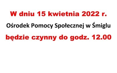 Zdjęcie do Godziny pracy Ośrodka w Wielki Piątek
