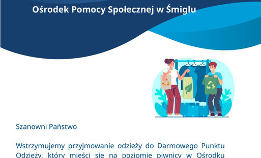 plakat punkt darmowej odzieży 