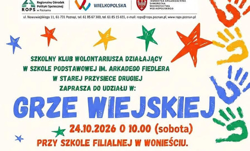 Plakat gra wiejska, która odbędzie sie w Wonieściu 24.10.2026 r.